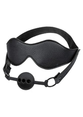 Nocturnal Collection Eye Mask & Breathable Ball Gag - Black